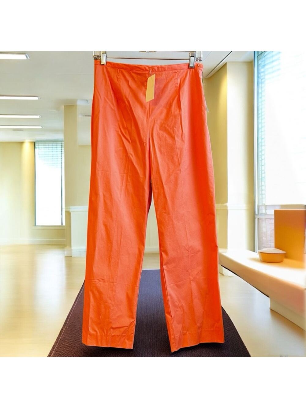 NEW City Spirit Cotton Poplin Crisp Tuscany Tangerine Casual Capri Pants 8 NWT